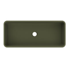 Arcqua Case waskom - 60x26cm - Rechthoek - Cast marble Mat groen