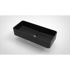 Arcqua Case waskom - 60x26cm - Rechthoek - Cast marble Zwart Mat