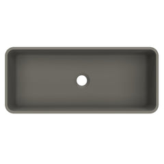 Arcqua Case waskom - rechthoek - 60x26cm - mat quartz grijs