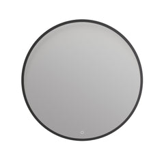 Arcqua Framed Spiegel - 80cm - rond - front LED - mat zwart