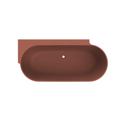 Arcqua Havana Halfvrijstaand Bad - 170x80cm - links - mat terracotta