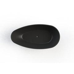 Arcqua Lima vrijstaand bad 170x86x54cm cast marble mat zwart