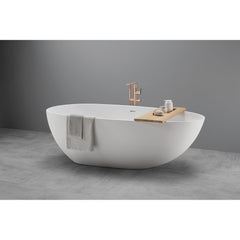 Arcqua Lima vrijstaand bad 170x86x54cm solid surface mat wit