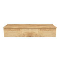 Arcqua Living Onderkast - 140x46x30cm - 2 lades - greeploos - gemelamineerd spaanplaat - oak natural