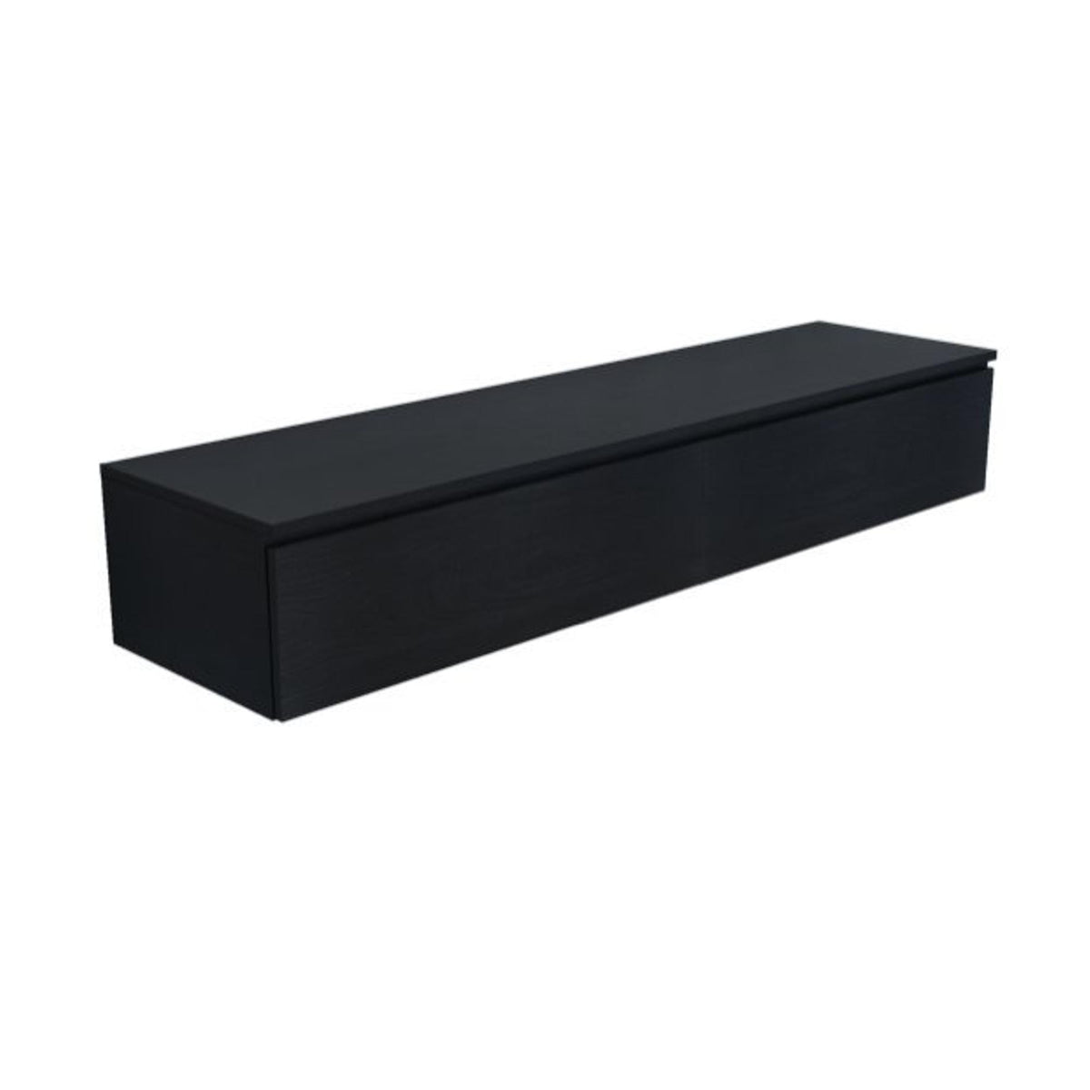Arcqua Living Onderkast - 160x46x30cm - 2 lades - greeploos - gemelamineerd spaanplaat - oak black