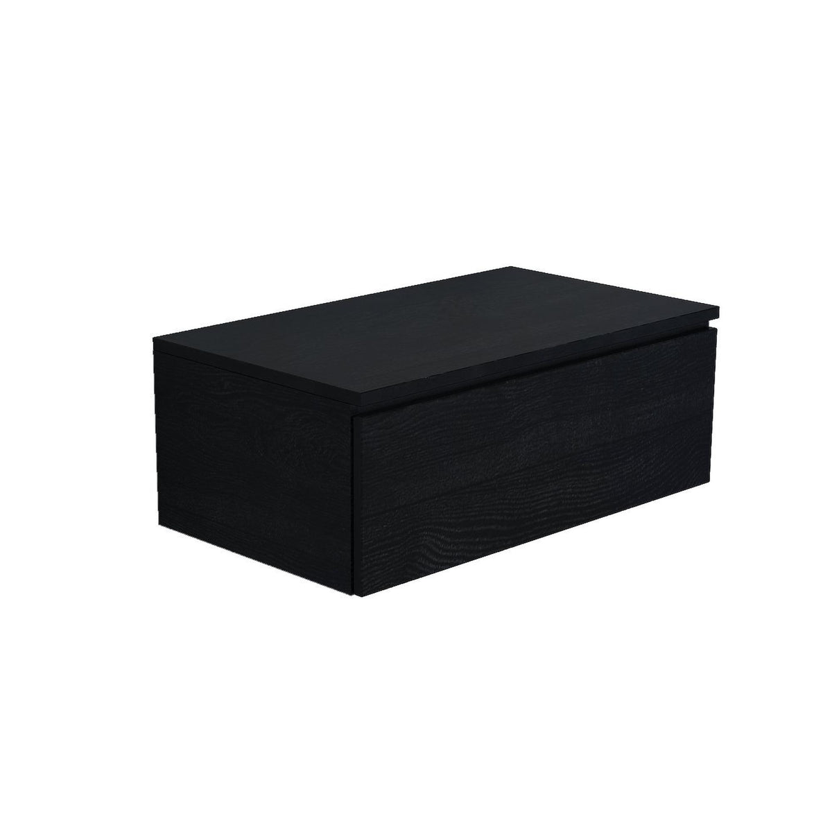 Arcqua Living Onderkast - 80x46x30cm - 1 lades - greeploos - gemelamineerd spaanplaat - oak black