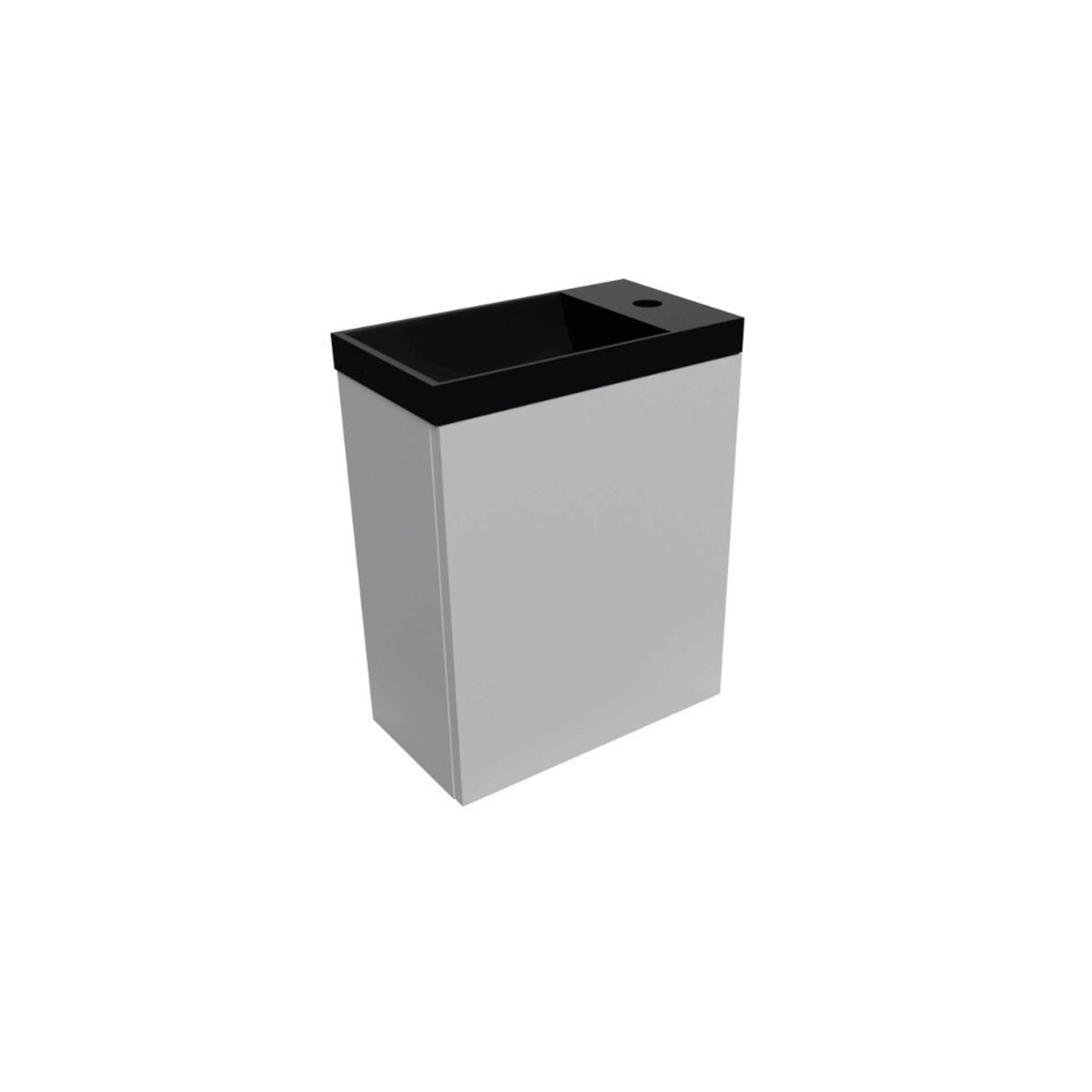 Arcqua Luna Fountain Set 54.3x39.7x21.8cm Gloss White with marble basin without overflow matt black