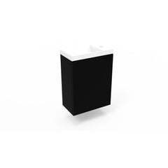 Arcqua Luna Basin Set 54.3x39.7x21.8cm matte black with marble basin without overflow matte white