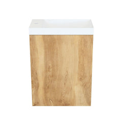 Arcqua Marble Fonteinset - 40x22x54.5cm - fontein glans wit - met overloop - oak natural