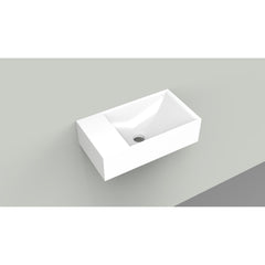 Arcqua Marble Free fontein - 40x22x12cm - kraangat rechts - glans wit