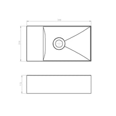 Arcqua Marble Free fontein - 40x22x12cm - zonder kraangat - wasbak rechts - mat wit OUTLETSTORE