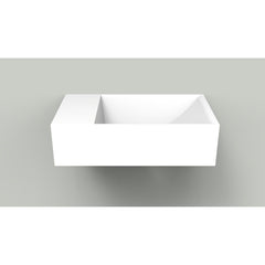 Arcqua Marble Free fontein - 40x22x12cm - zonder kraangat - wasbak rechts - mat wit OUTLETSTORE