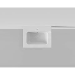 Arcqua Pakaru wastafel 61x46cm met overloopgat 1 kraangat 1 spoelbak keramiek hoogglans wit