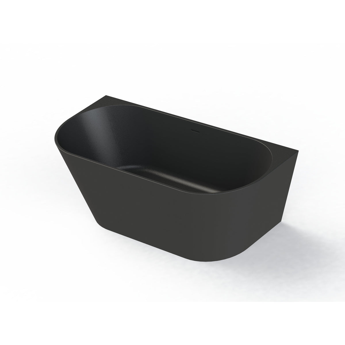 Arcqua Pinto half vrijstaand ligbad 160x70 mat zwart