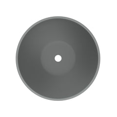 Arcqua Prince Waskom Opbouw - 38cm - rond - cast marble - mat grijs