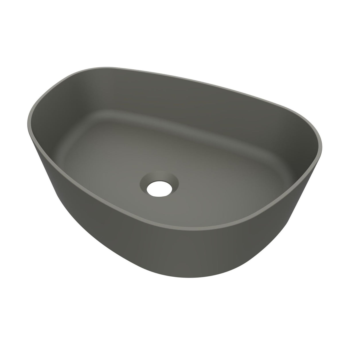 Arcqua Rocker waskom - 50x37x13cm - opbouw - rechts - organisch - cast marble beton mat