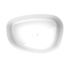 Arcqua Rocker waskom - 50x37x13cm - opbouw - rechts - organisch - cast marble wit glans