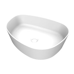 Arcqua Rocker waskom - 50x37x13cm - opbouw - rechts - organisch - cast marble wit mat