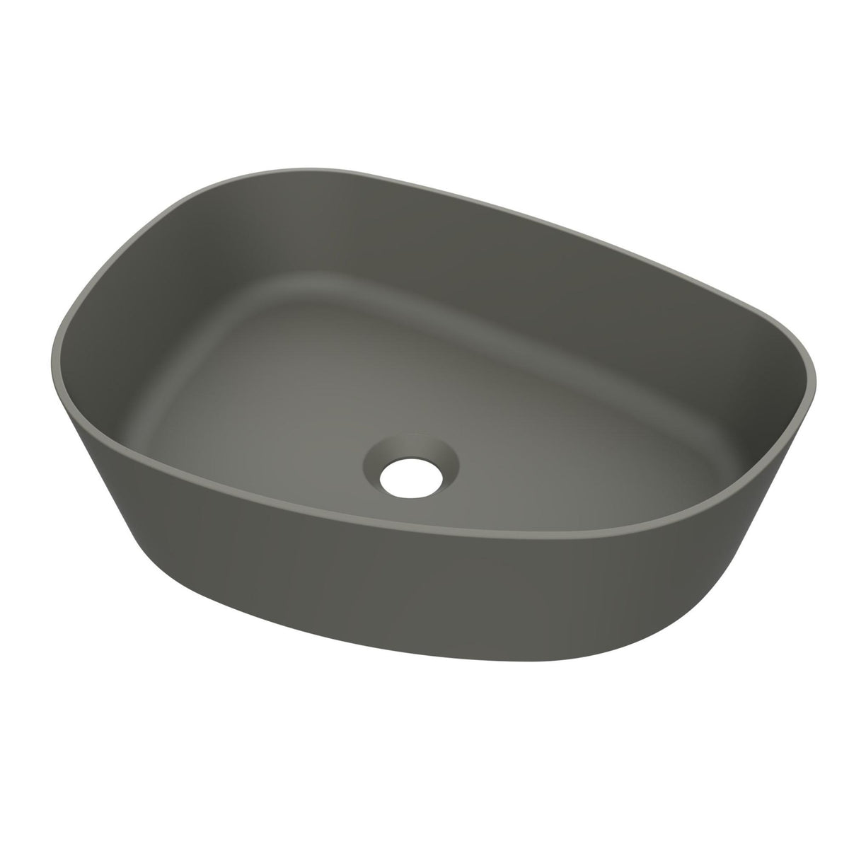 Arcqua Rocker Waskom - opbouw - organisch - links - 50x37cm - mat beton