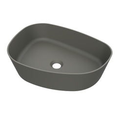 Arcqua Rocker Waskom - opbouw - organisch - links - 50x37cm - mat beton