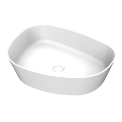 Arcqua Rocker waskom - 50x37x13cm - opbouw - rechts - organisch - cast marble wit mat