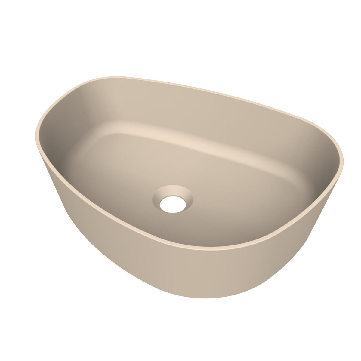 Arcqua Rocker waskom - opbouw - organisch rechts - 50x37cm - mat zand