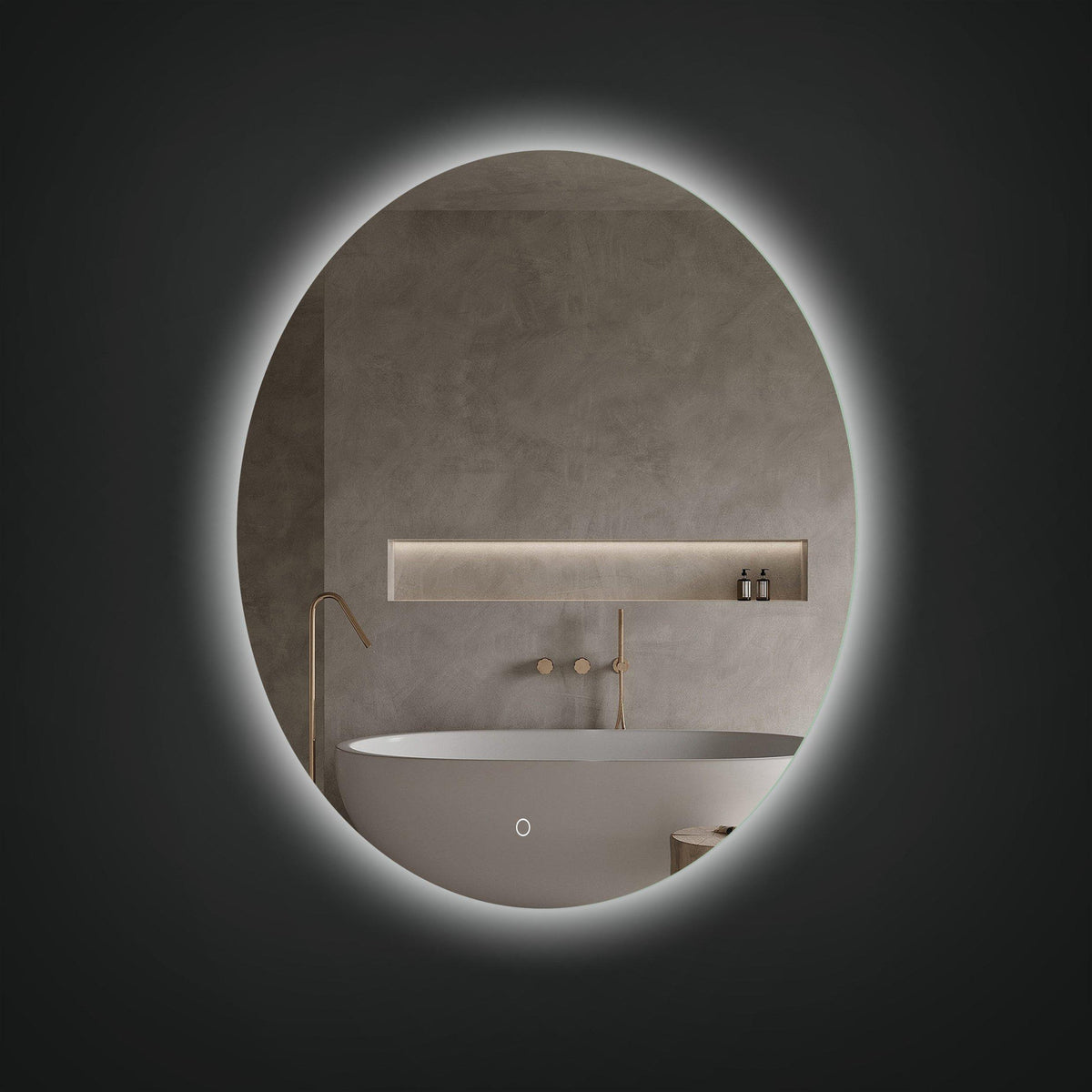 Arcqua Ronde Spiegel - rond - 40cm - spiegelverwarming - LED-achtergrondverlichting