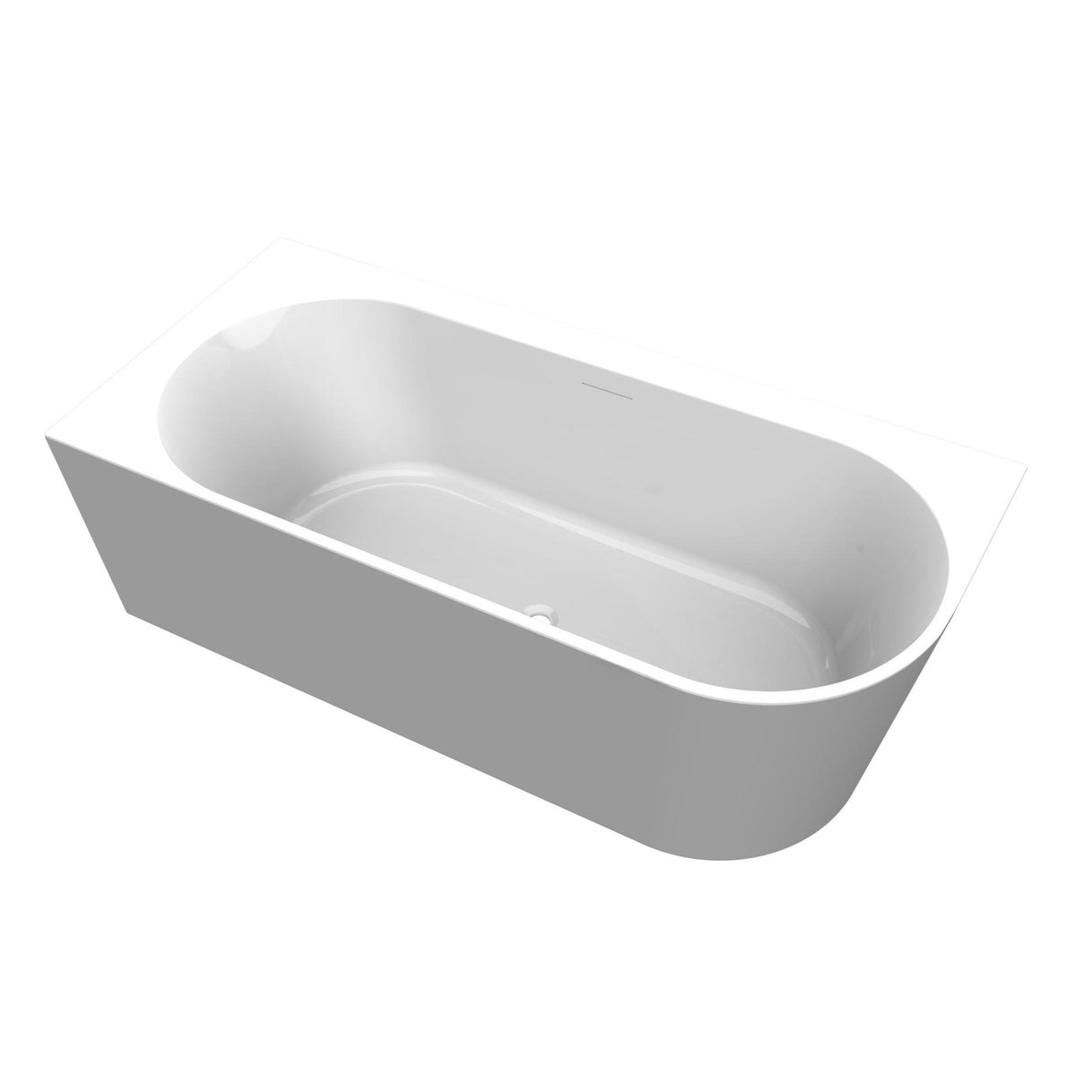 Arcqua Santo half vrijstaand ligbad 178x80cm acryl glans wit links