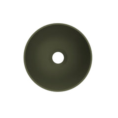 Arqua Olivia Waskom - 22x22cm - rond - opbouw - mat groen