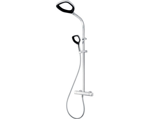Van Rijn ST02LP150ZW douchecabine hoekinstap 80cm deur 120cm zijwand zwart