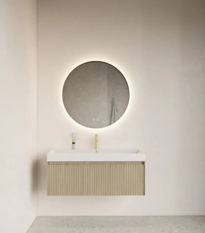 Gliss Design Athena ronde spiegel met rand -  met verlichting en verwarming