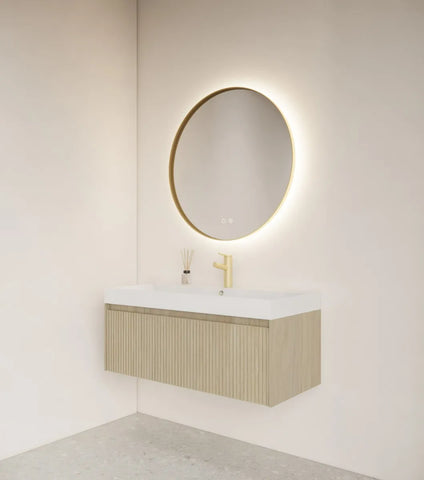 Gliss Design Athena ronde spiegel met rand -  met verlichting en verwarming