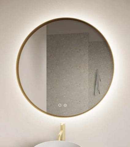 Gliss Design Athena ronde spiegel met rand -  met verlichting en verwarming