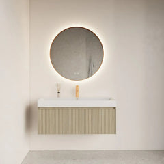 Gliss Design Athena ronde spiegel met rand -  met verlichting en verwarming