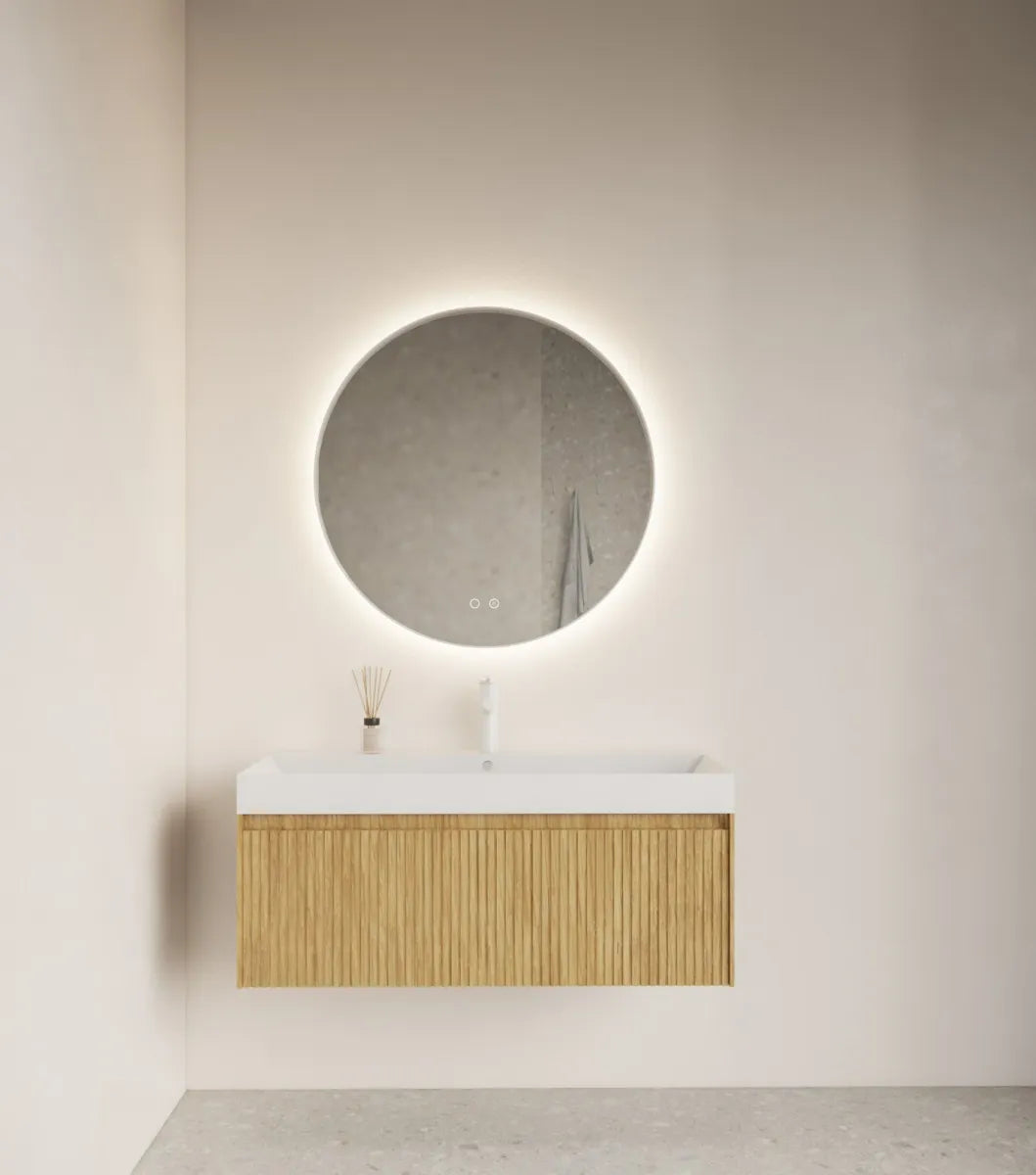 Gliss Design Athena ronde spiegel met rand -  met verlichting en verwarming
