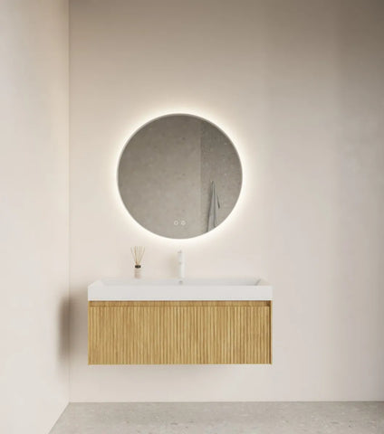 Gliss Design Athena ronde spiegel met rand -  met verlichting en verwarming