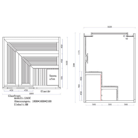 AWT B1243C red cedar/180x160/7,5kW EOS BiO-Filius