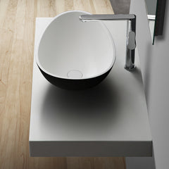 StoneArt Wastafel LC150 - zwart-wit mat - 60x35cm