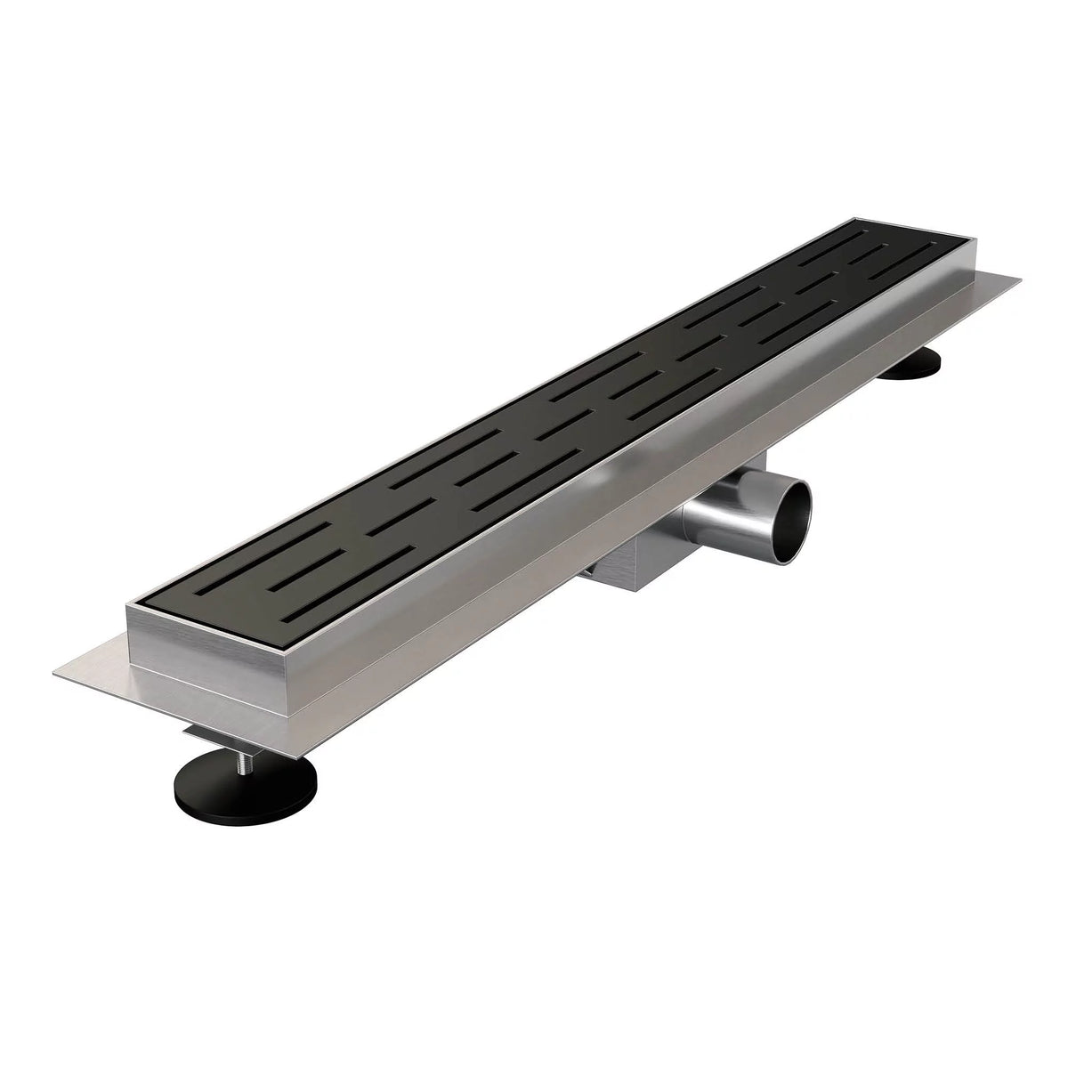 BRAUER Douchegoot met standaard rooster en flens 7 x 50 zwart