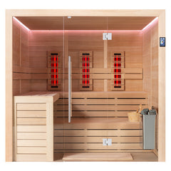 AWT Sauna E1612B-IR Hemlock 200x170 9kW TheWall