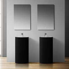 StoneArt Vrijstaand Wastafel LZ513  zwart-wit 45x45cm mat