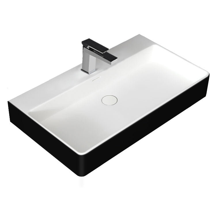 StoneArt Wastafel LP6208 zwart-wit 80x46 mat