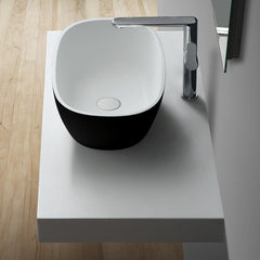 StoneArt Wastafel LC151 zwart-wit mat - 57x33 cm