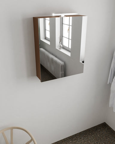MONDIAZ CUBB spiegelkast 50x70x16cm kleur rust met 1 deur
