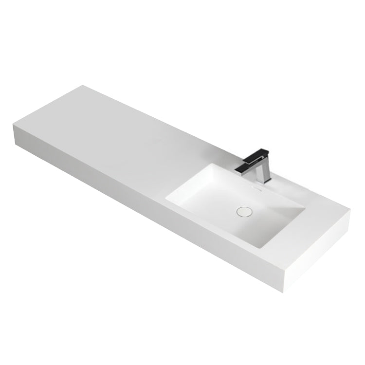 StoneArt Wastafel LP4516R - wit glanzend - 160x48cm