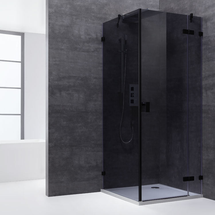 AWT Duschabtrennung LAS1000-B schwarz 100x100 rechts