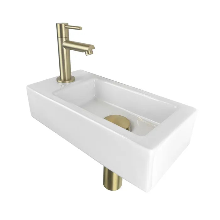 Best Design Nancy fonteinset links geborsteld messing