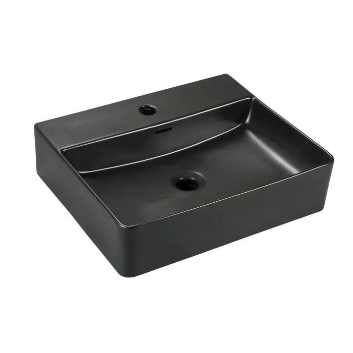 Best Design Flaago washbasin 50.5x42.5x12.5cm 1 tap hole matt black