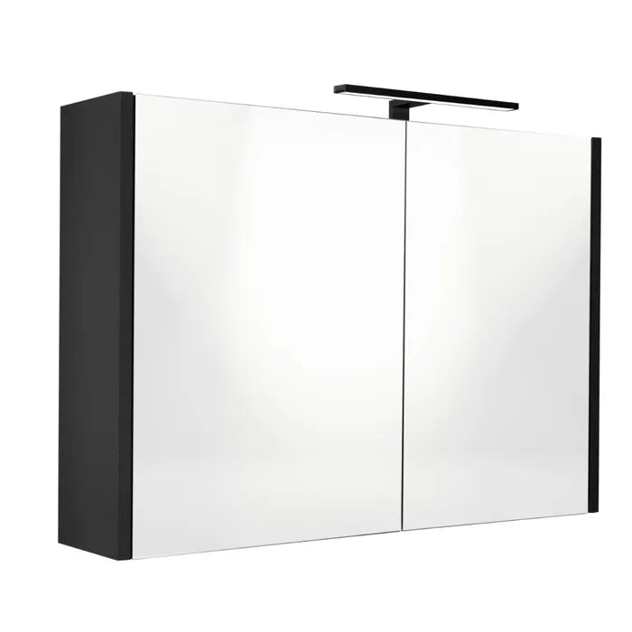Best Design Happy spiegelkast met verlichting 100x60cm zwart mat