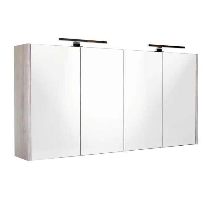Best Design Happy spiegelkast met verlichting 120x60cm eiken grijs